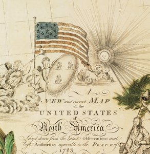 První národní mapa Ameriky, 1784 od Abel Buell