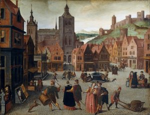 Tržiště v Bergen op Zoom, pravděpodobně 1590 a 1597.