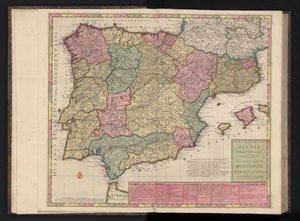 Mapa Španělska a Portugalska Way-Pointer of the Military Tours ve Španělsku a Portugalsku / Theatrum Martis v Hispania et Portugallia (název na objektu) od Abraham Allard
