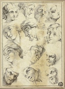 13 skic různých tváří od Abraham Bloemaert