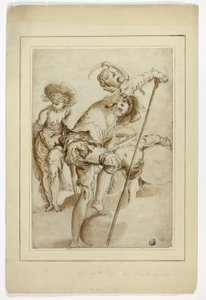 Stojící voják, stojící žena a stojící bubeník. od Abraham Bloemaert