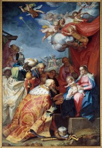 Klanění tří králů. Obraz Abrahama Bloemaerta (1564-1651) od Abraham Bloemaert