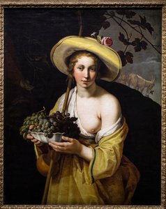 Bergere s miskou hroznů od Abraham Bloemaert