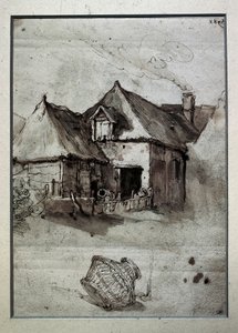Chata s proutěným košem, konec 16.-začátek 17. století (rytina) od Abraham Bloemaert