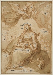 Madona s dítětem, korunovaná anděly od Abraham Bloemaert