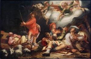 Zvěstování pastýřům od Abraham Bloemaert