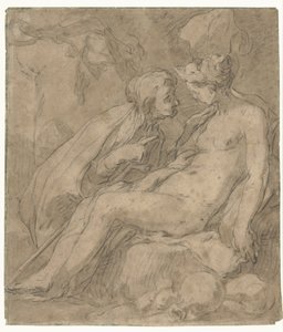 Vertumnus en Pomona (?) od Abraham Bloemaert