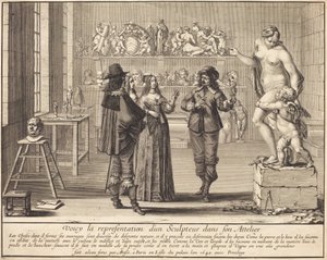 Sochař ve svém ateliéru od Abraham Bosse