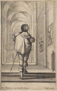 Džentlmen viděný zezadu, jak jde do kostela, ca. 1629. od Abraham Bosse
