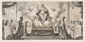Almanach pro rok 1639: Ludvík XIII. a Anna Rakouská svěřili království a prince un..., 1639. od Abraham Bosse