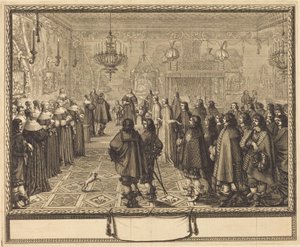 Slavnostní uzavření sňatku mezi Vladislavem IV., polským králem, a Louise-Marie z Gonzagy, mantovskou princeznou, ve Fontainebleau