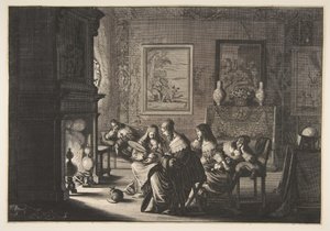 Pošetilé panny spící Pošetilé panny spící čekající na příjezd Lepo..., ca. 1635. od Abraham Bosse