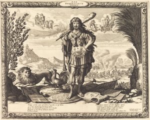 Ludvík XIII jako Herkules od Abraham Bosse