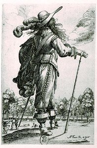 Ilustrace mužského kostýmu (rytina) (čb foto) od Abraham Bosse