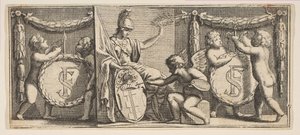 Minerva a paže Françoise Subleta de Noyers Malované géniem..., polovina až konec 17. století. od Abraham Bosse