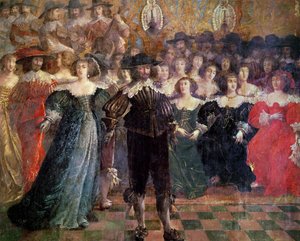 The Court Ball (nástěnná malba) (detail) od Abraham Bosse