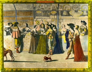 Galerie královského paláce Rytina Abrahama Bosse (1602-1676) 17. století. Soukromá sbírka