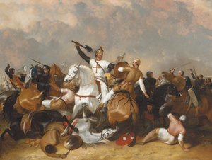 Richard I. v bitvě u Ascolan (olej na plátně)