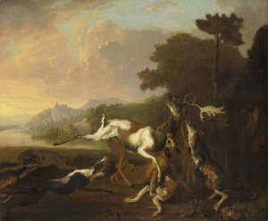 Lov na jelena od Abraham Danielsz. Hondius