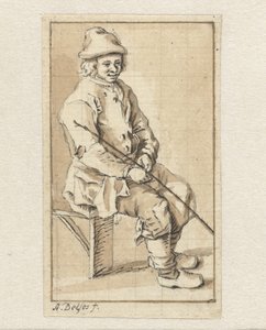 sedícího muže od Abraham Delfos