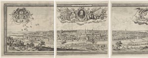 Gezicht op Brussel, standinge uit drie delen Brusel, nejvznešenější město Brabant v roce 1640 od Abraham Dircksz. Santvoort