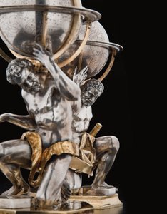 Dva výjimečné pozemské a nebeské glóby, podporované Hercules a Atlas, Augsburg