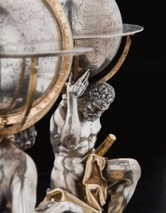 Dva výjimečné pozemské a nebeské glóby, podporované Hercules a Atlas, Augsburg