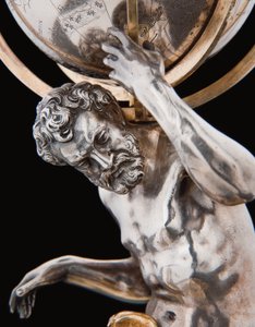 Dva výjimečné pozemské a nebeské glóby, podporované Hercules a Atlas, Augsburg