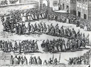 Průvod na svatbu falckého kurfiřta Fridricha V. a princezny Alžběty, asi 1613 od Abraham Hogenberg