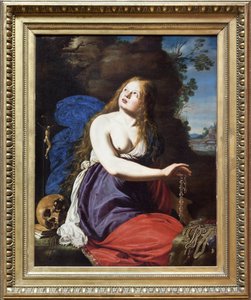 Kající Marie Magdalena, Olejomalba na dřevě od Abrahama Janssena (van Nuyssen) (1567-1631). Fotografie, KIM Youngtae, Lille Palace of Fine Arts, Lille, Francie.