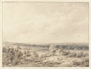 Pohled na Alkmaar z duny v Schoorl od Abraham Johannes Couwenberg