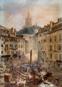 Place de la Palud od Abraham Louis Rodolphe Ducros