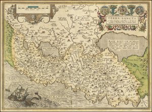 1584 mapa - Terra Sancta, a Petro Laicstain perlustrata, et ab eius ore et schedis a Christiano Schrot in tabulam redacta od Abraham Ortelius
