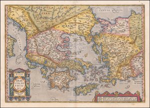 Mapa Řecka a západního Turecka od Abrahama Ortelia z roku 1584 od Abraham Ortelius