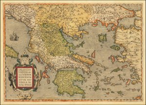 Mapa Řecka z roku 1584 od Abrahama Ortelia od Abraham Ortelius