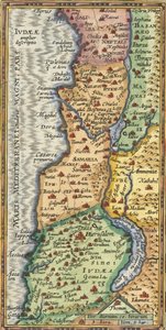 Detail mapy Svaté země z roku 1624 od Abrahama Ortelia od Abraham Ortelius