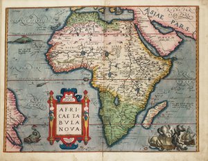 Nová mapa Afriky od Abraham Ortelius