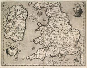 Starý popis Britských ostrovů od Abraham Ortelius