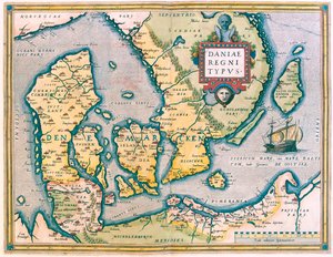 Dánsko, jižní Švédsko od Abraham Ortelius