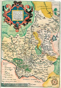 Východní Francie: Monasteriensis a Osnaburgensis episkopát Popis Zeměpisná mapa Franků v Německu z "Theatrum of the World" od Abrahama Orteliuse (Oertel, Ortell nebo Ortel od Abraham Ortelius