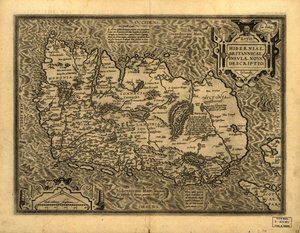 Hiberniae, Britannicae Insvlae nova descripto. LOC 99466749 od Abraham Ortelius