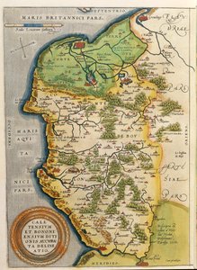 Mapa oblasti Calais, ze Světového divadla od Abrahama Orteliuse od Abraham Ortelius