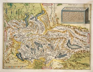 Mapa Švýcarska, ze Světového divadla od Abrahama Ortelia od Abraham Ortelius