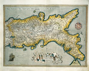 Mapa Neapolského království, Itálie, z Theatrum Orbis Terrarum od Abrahama Ortelia od Abraham Ortelius
