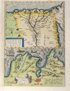 Mapa delty Nilu a starověkého města Kartága z Theatrum Orbis Terrarum od Abrahama Ortelia od Abraham Ortelius