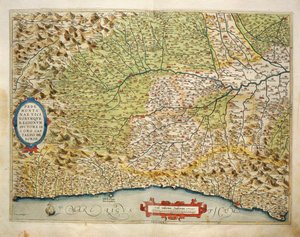 Mapa regionu Piemont, Itálie, z Theatrum Orbis Terrarum od Abrahama Ortelia od Abraham Ortelius