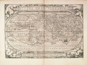 Planisphere z Theatrum Orbis Terrarum od Abrahama Orteliuse, vytištěno v Antverpách od Abraham Ortelius