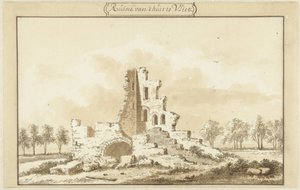 Ruiny domu ve Vliet, v Lopikkerwaard od Abraham Rademaker