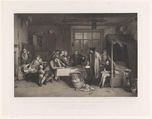 Střízlivý interiér s muži, kteří se zmocňují rodinného majetku Exekuce k pronájmu (název objektu) od Abraham Raimbach