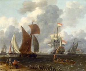 Bitva na moři, 17. století od Abraham Storck